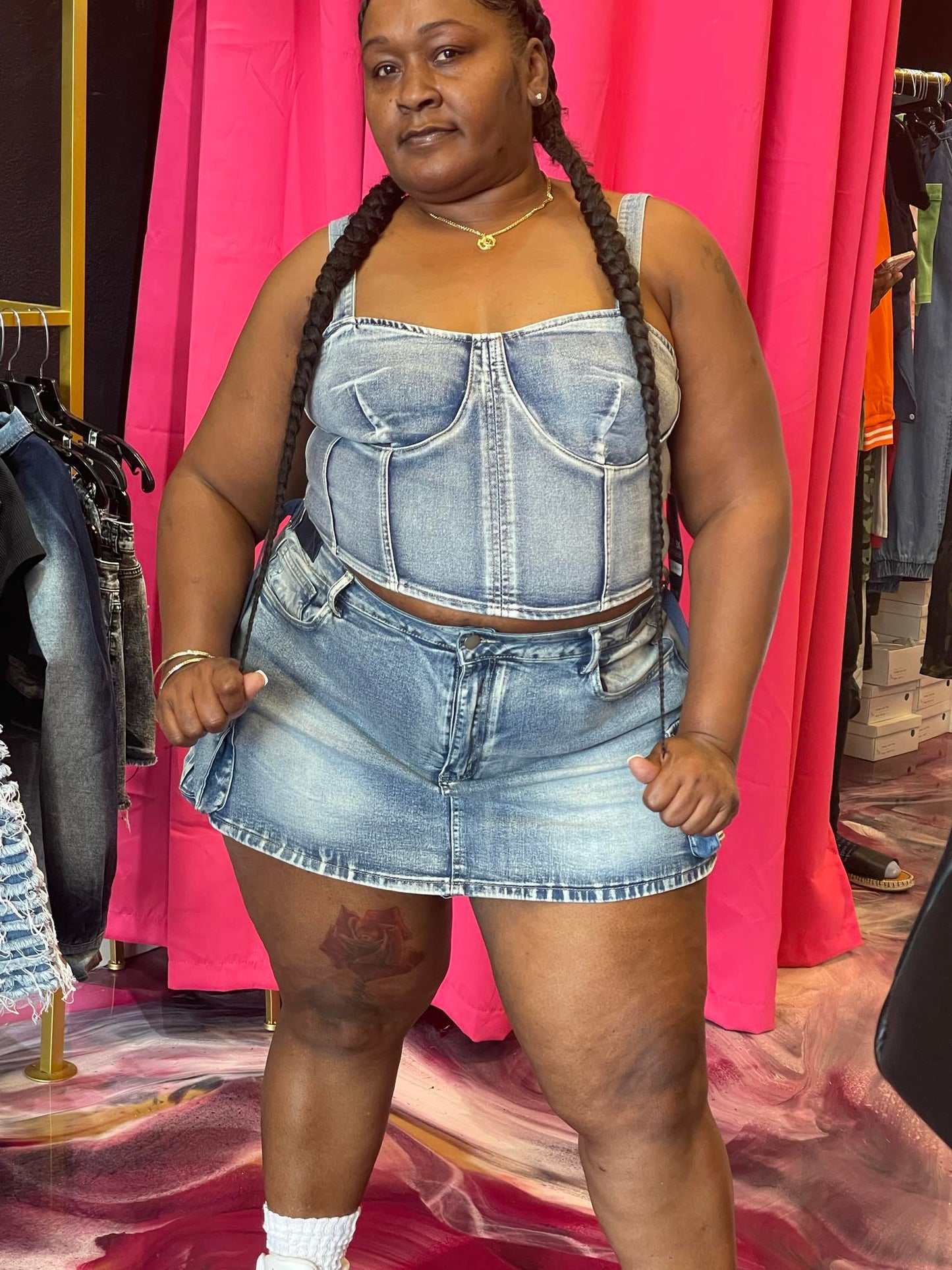 2pc plus size skort set