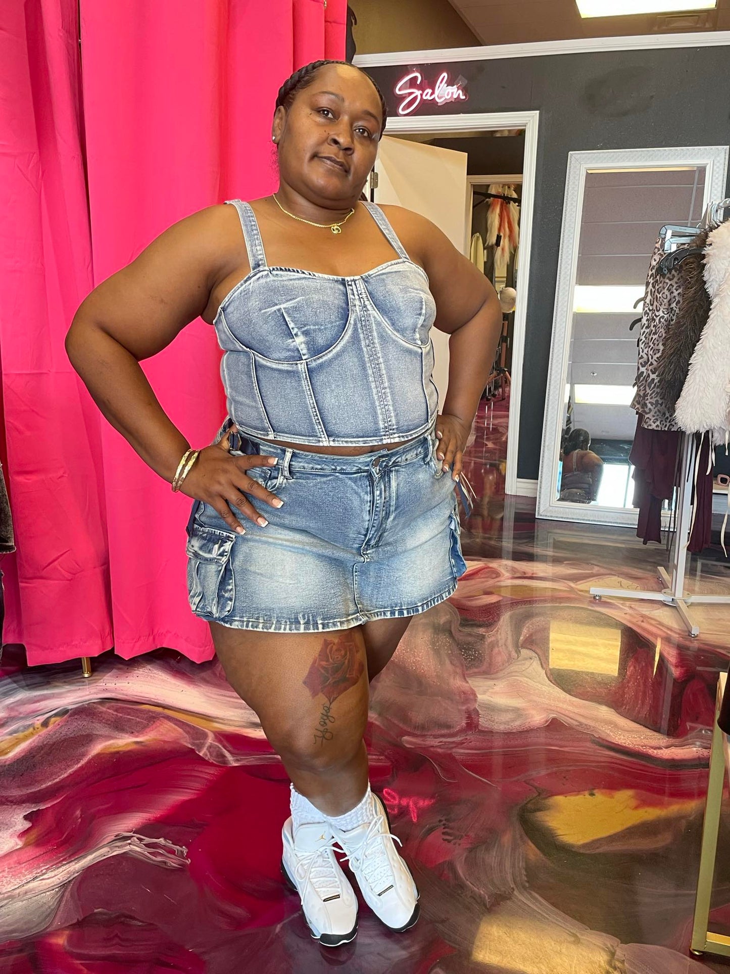 2pc plus size skort set