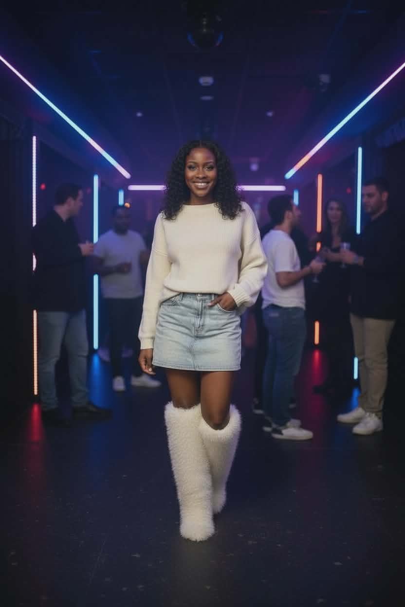 72" Thigh High Furry Boots