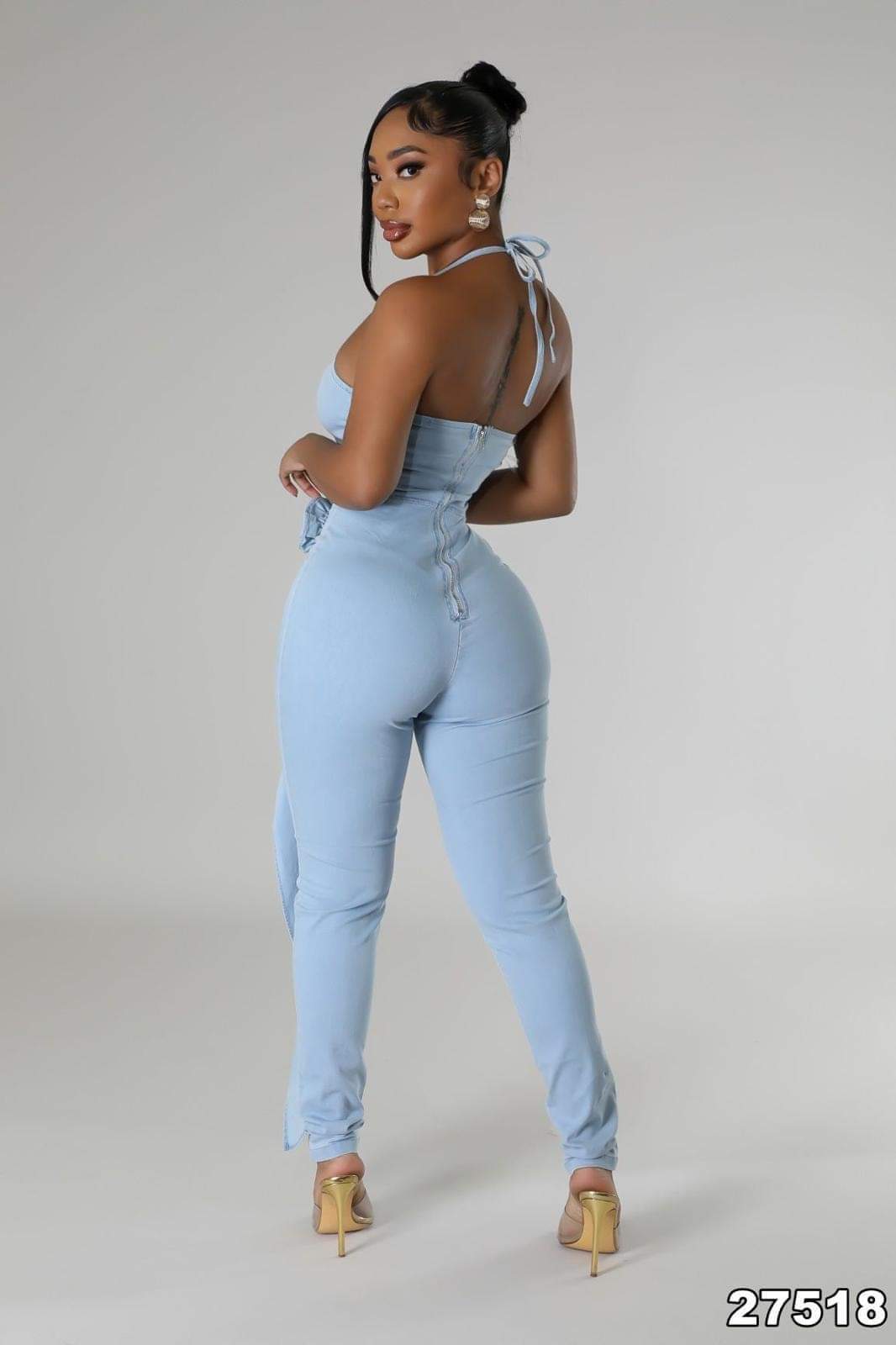 1pc back out Denim