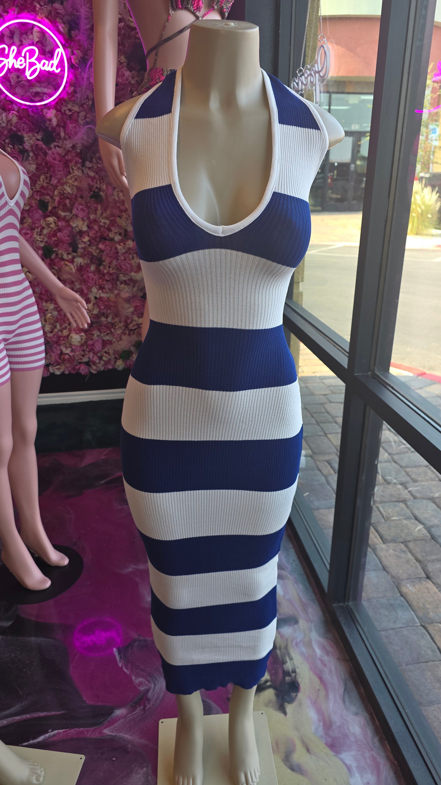 Blue and white Dress