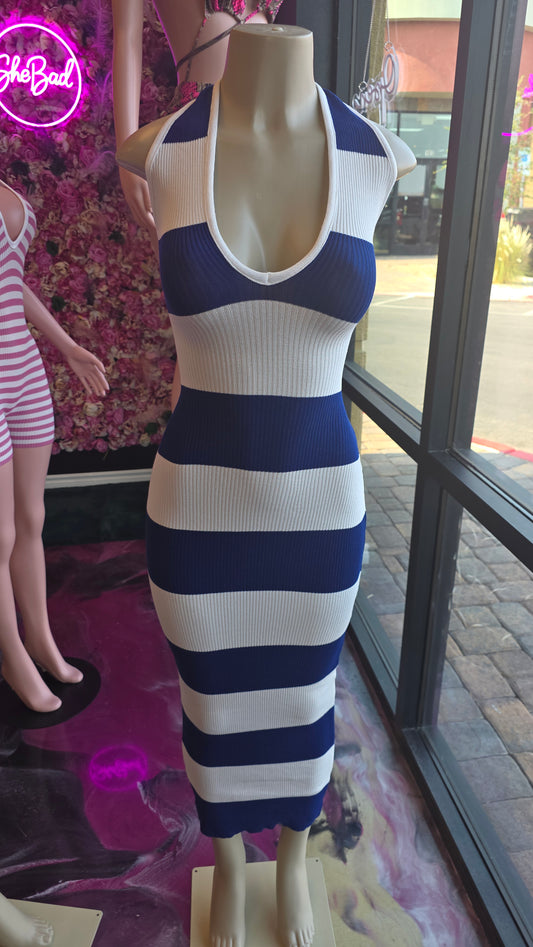 Blue and white Dress