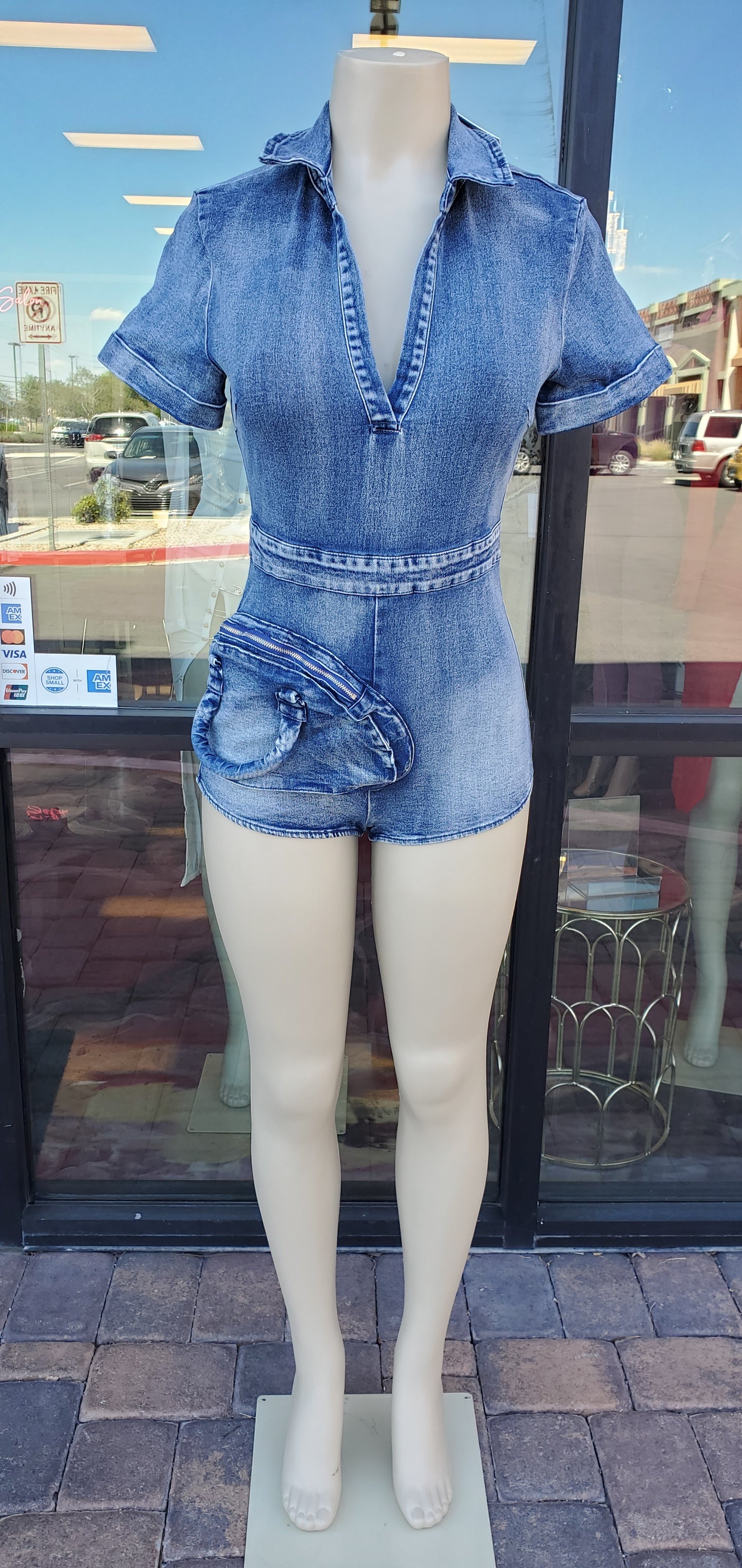 Denim Romper