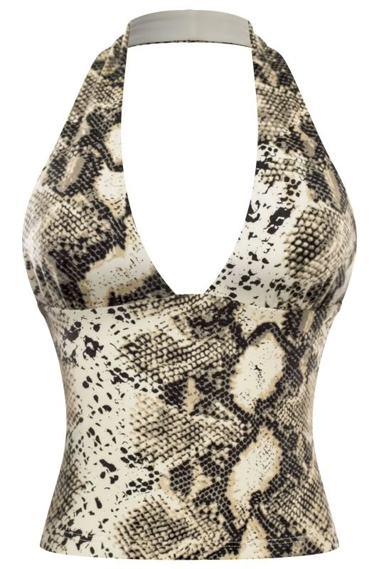 Snake skin printed top