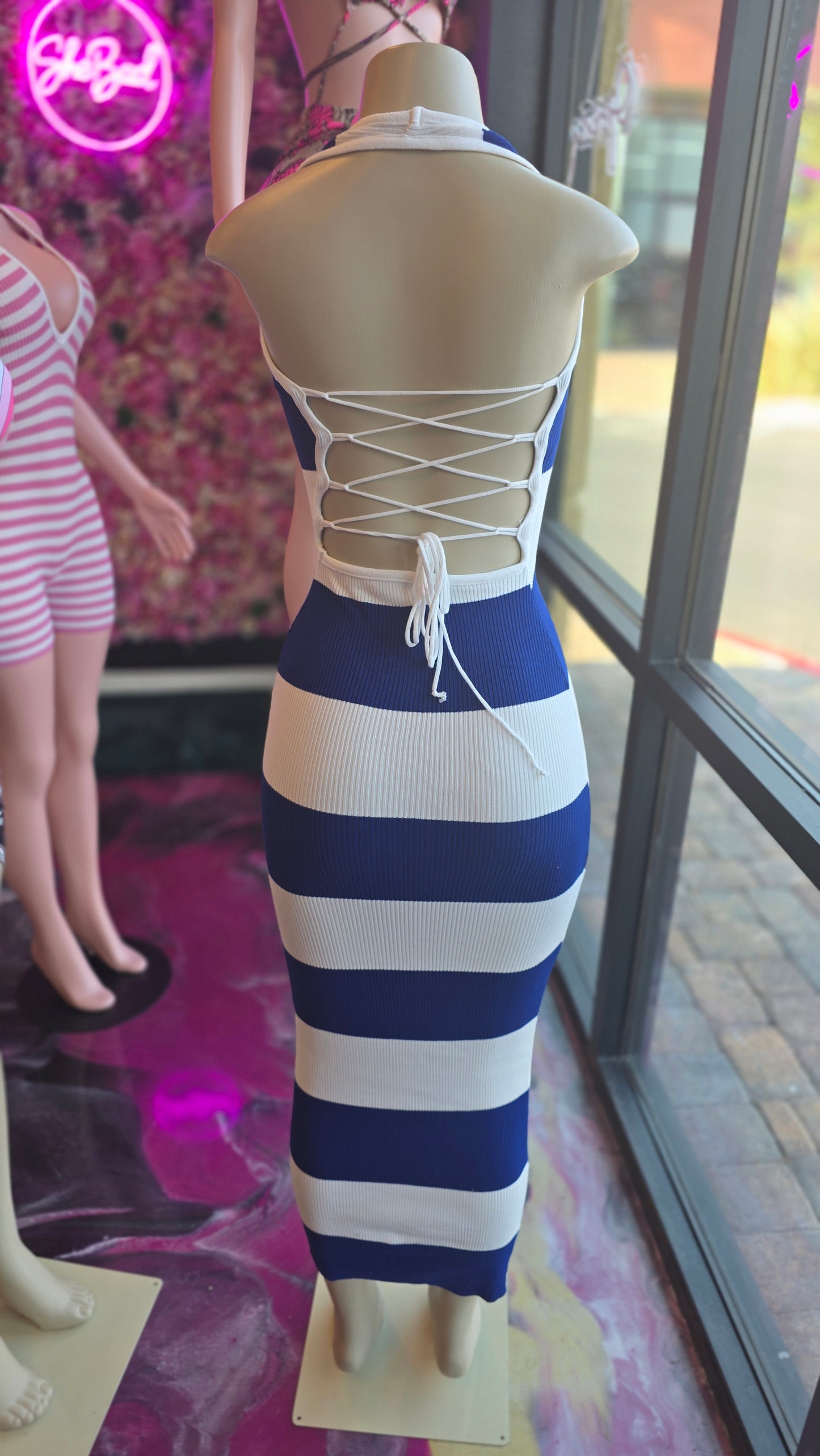 Blue and white Dress