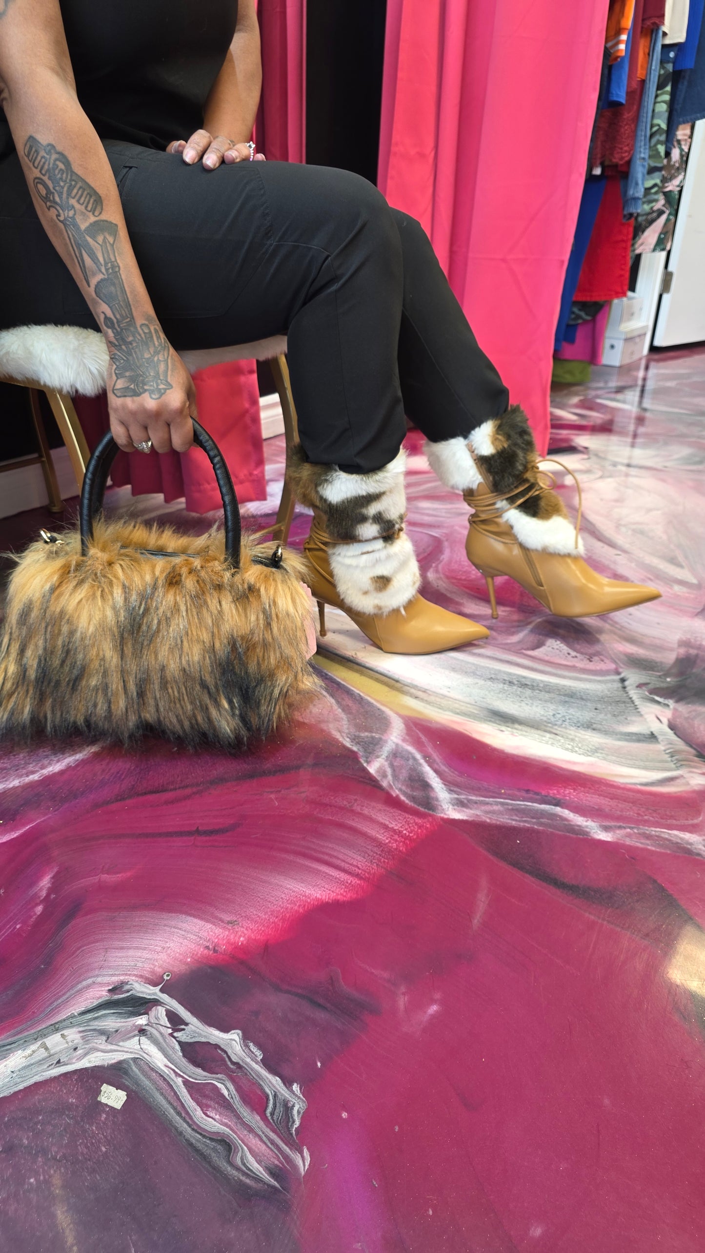 Camo fur boot