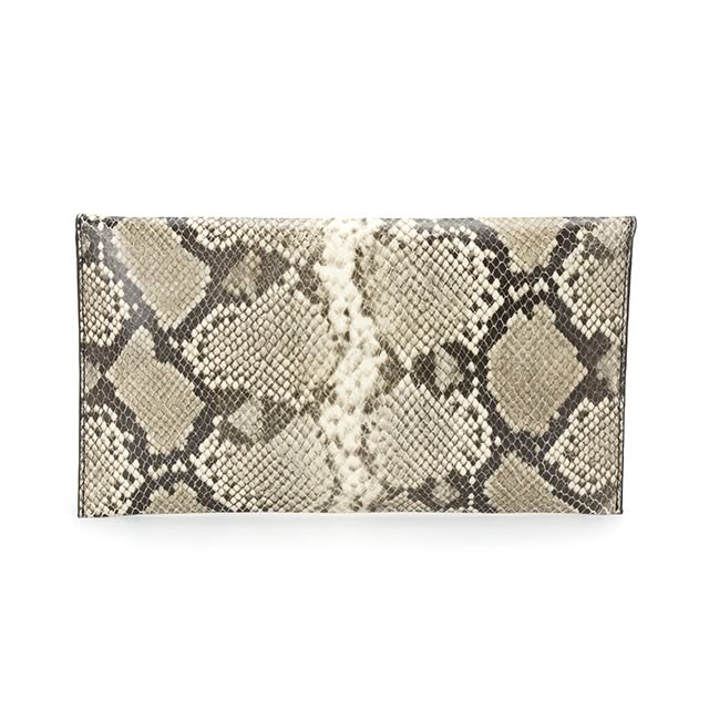 SheBad Snakeskin-Print Envelope clutch