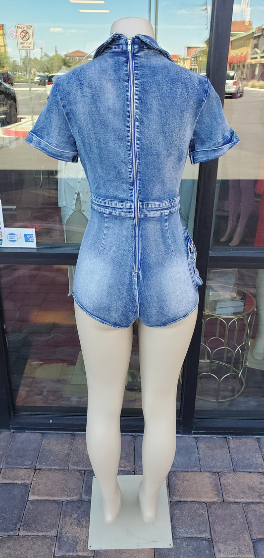 Denim Romper