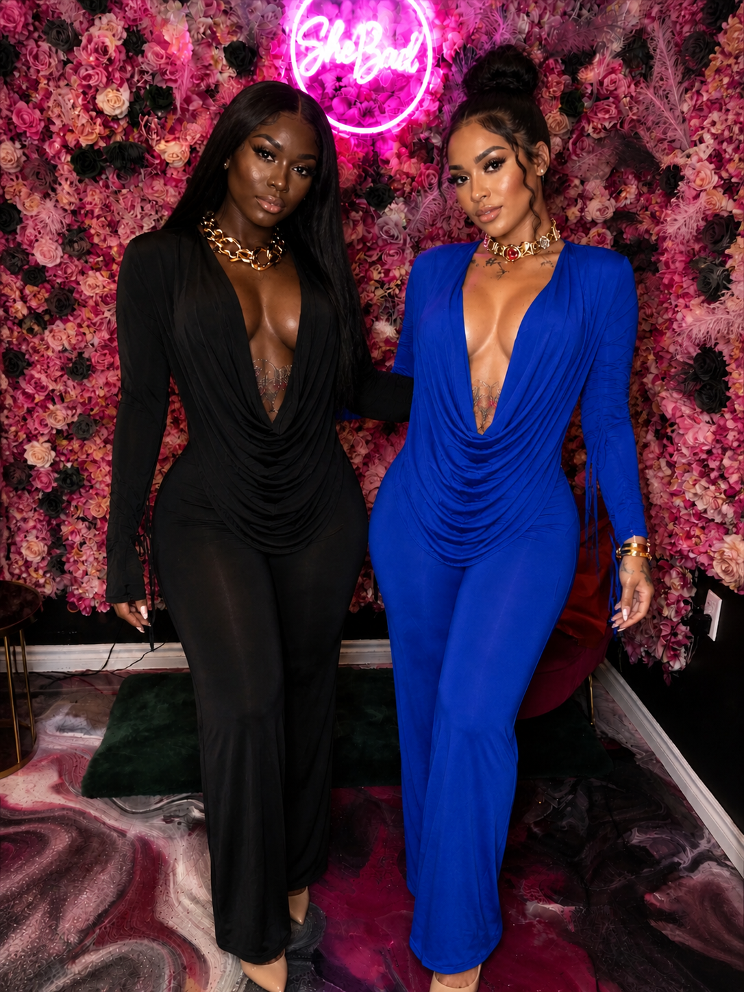 sexy jumpsuit for women, bodycon jumpsuit, club outfit women, long sleeve jumpsuit, deep v jumpsuit, draped jumpsuit, fashion nova style jumpsuit, curve hugging outfit, women’s one piece outfit, night out jumpsuit, b