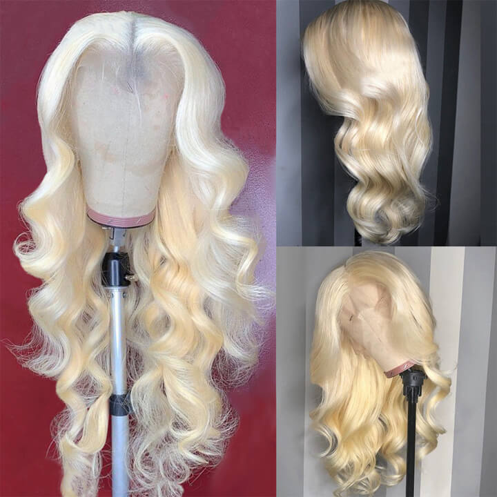 HD & Transparent  Body Wave Lace Frontal Human Hair Wig 180% density Pre-plucked Glueless 13x6 Lace Frontal Colored Wig Blonde and Black