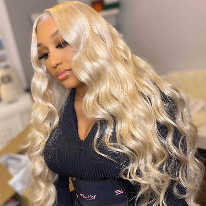 HD & Transparent  Body Wave Lace Frontal Human Hair Wig 180% density Pre-plucked Glueless 13x6 Lace Frontal Colored Wig Blonde and Black