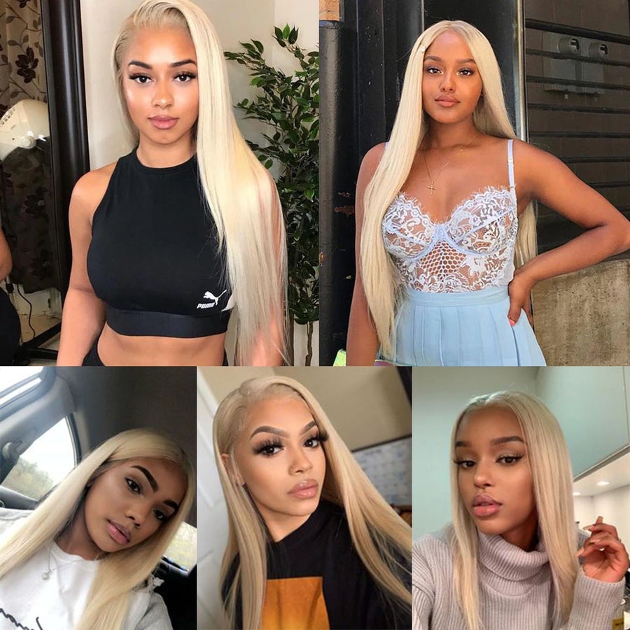 13x6 Transparent Lace Front Wigs Human Hair For Women PrePlucked Lace Frontal Wig also Blonde Bone Straight Wig colored wigs