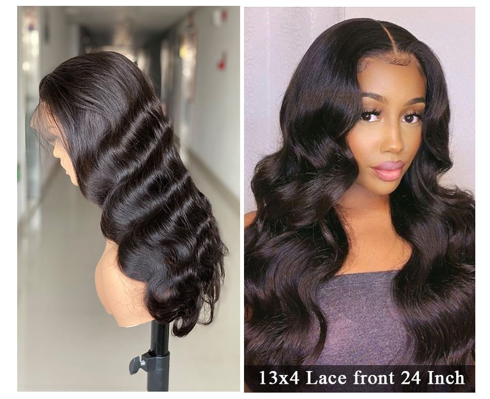 HD & Transparent  Body Wave Lace Frontal Human Hair Wig 180% density Pre-plucked Glueless 13x6 Lace Frontal Colored Wig Blonde and Black