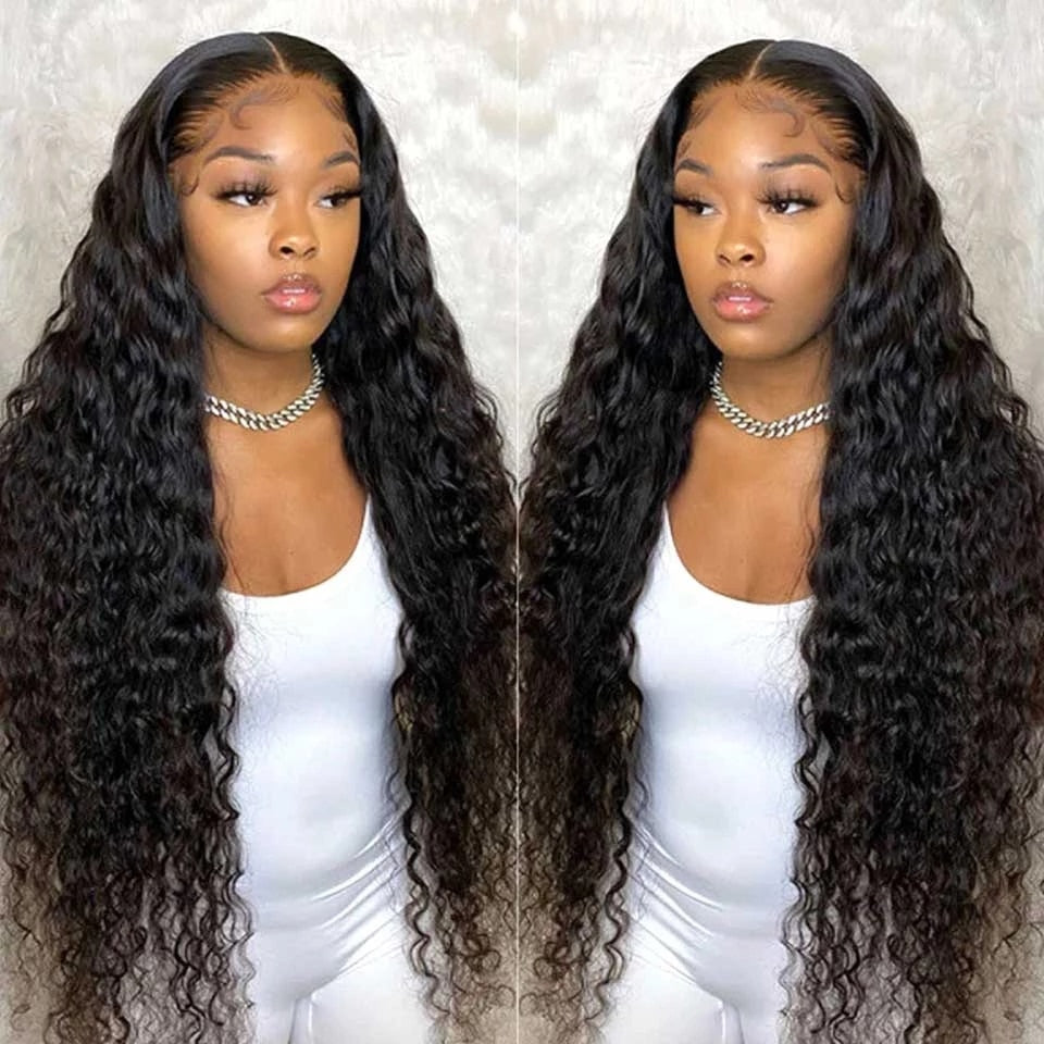 Deep Wave Frontal Wig 13X6 Curly Human Hair Wig HD or Transparent Full Lace Front Wigs Brazilian Hair colored hair & Blonde Wigs