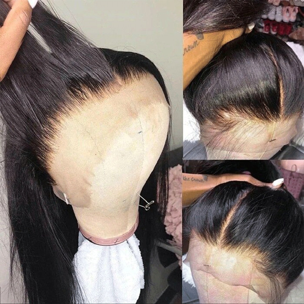 13x6 5x5 HD Straight Lace Front Wigs Human Hair For Women PrePlucked Lace Frontal Wig Bone Straight Wig