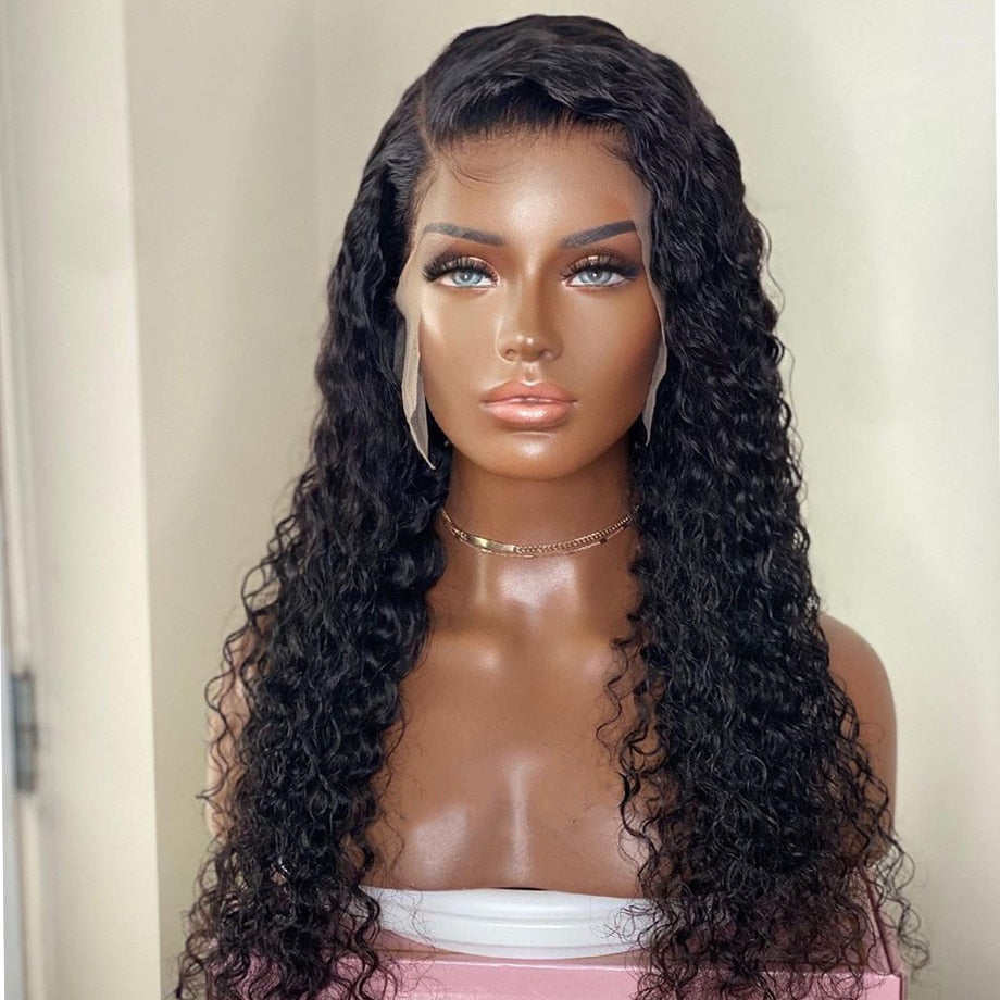 Water Wave Lace Front Wig 13x6 Lace Front Human Hair Wigs For Black Women 12-30 Inch HD & Transparent Wet And Wavy Loose Deep Wave Frontal Wig