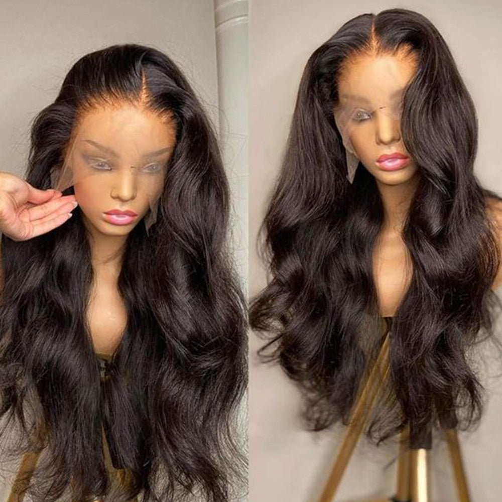 HD & Transparent  Body Wave Lace Frontal Human Hair Wig 180% density Pre-plucked Glueless 13x6 Lace Frontal Colored Wig Blonde and Black